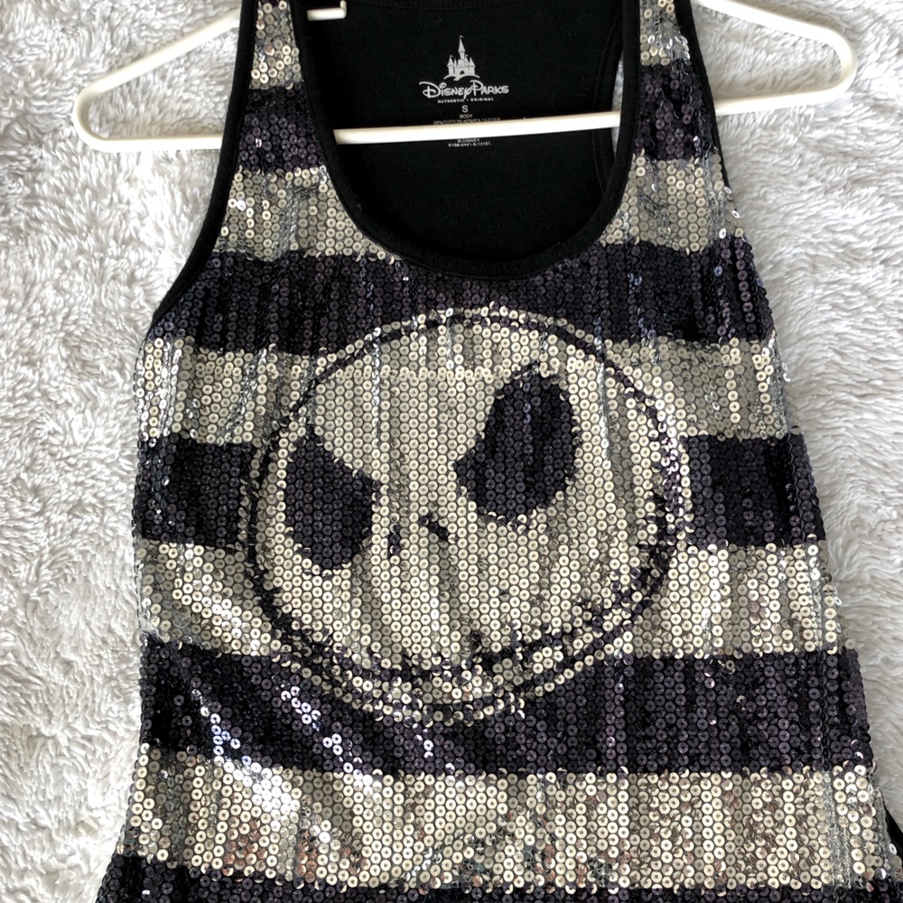 Disney Parks Jack Skellington Sequin Tank Top